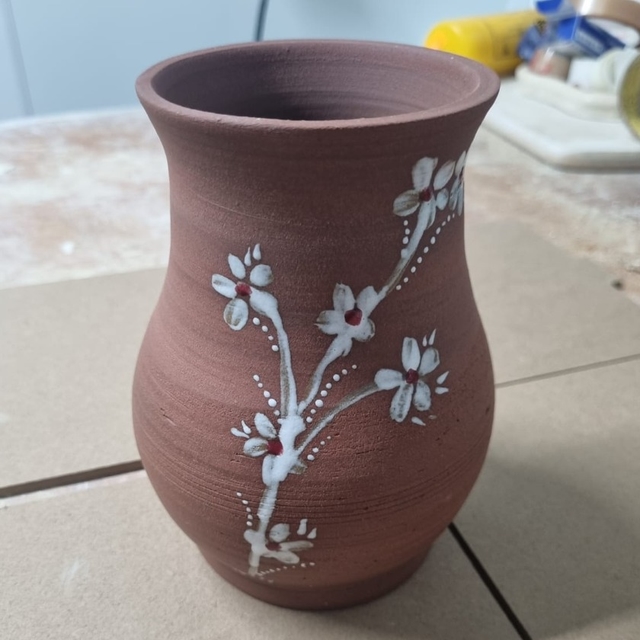 אגרטל קרמיקה טרקוטה מעוגל